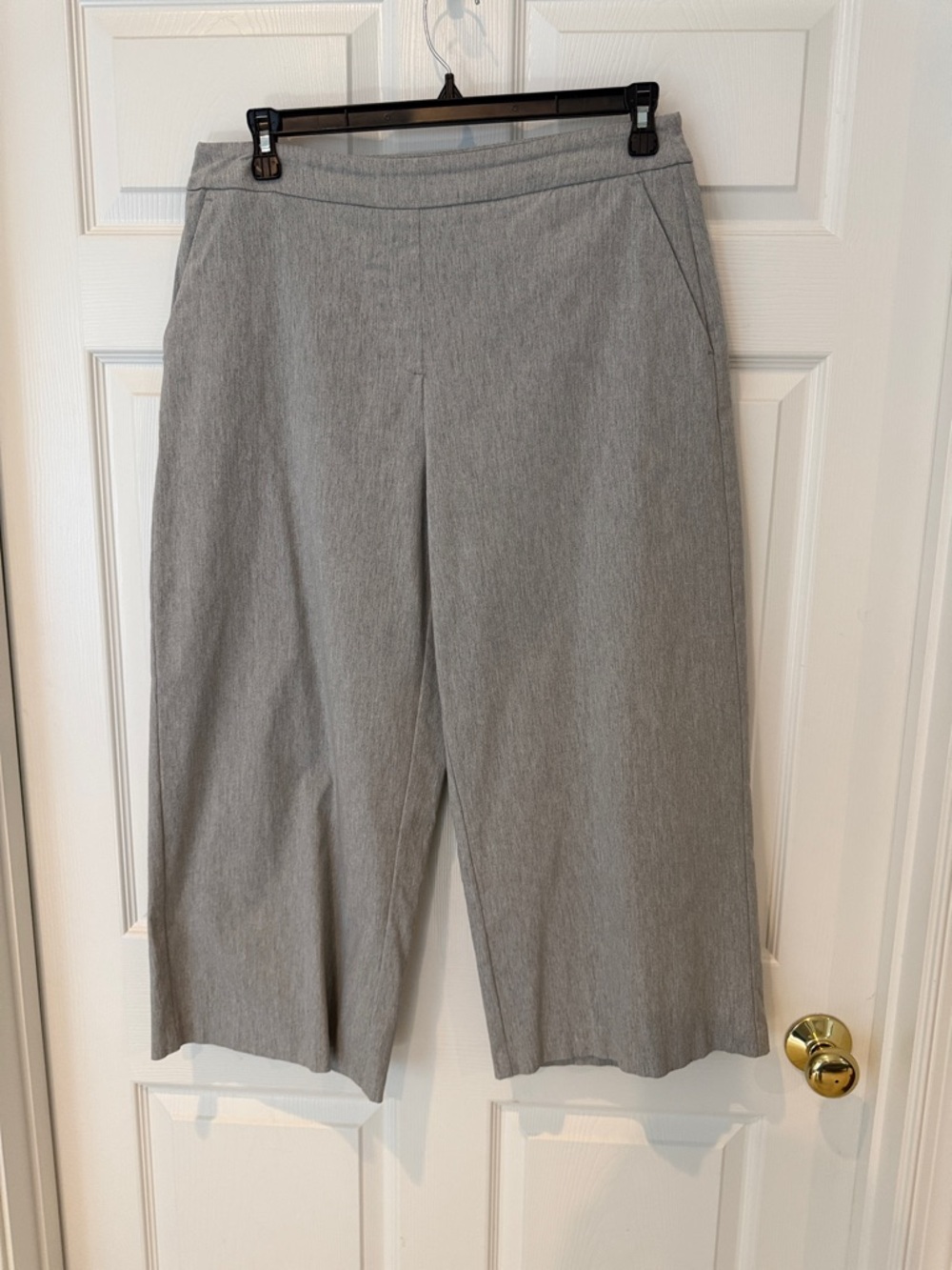 Tribal Wide Leg Crop Pants in Light Gray